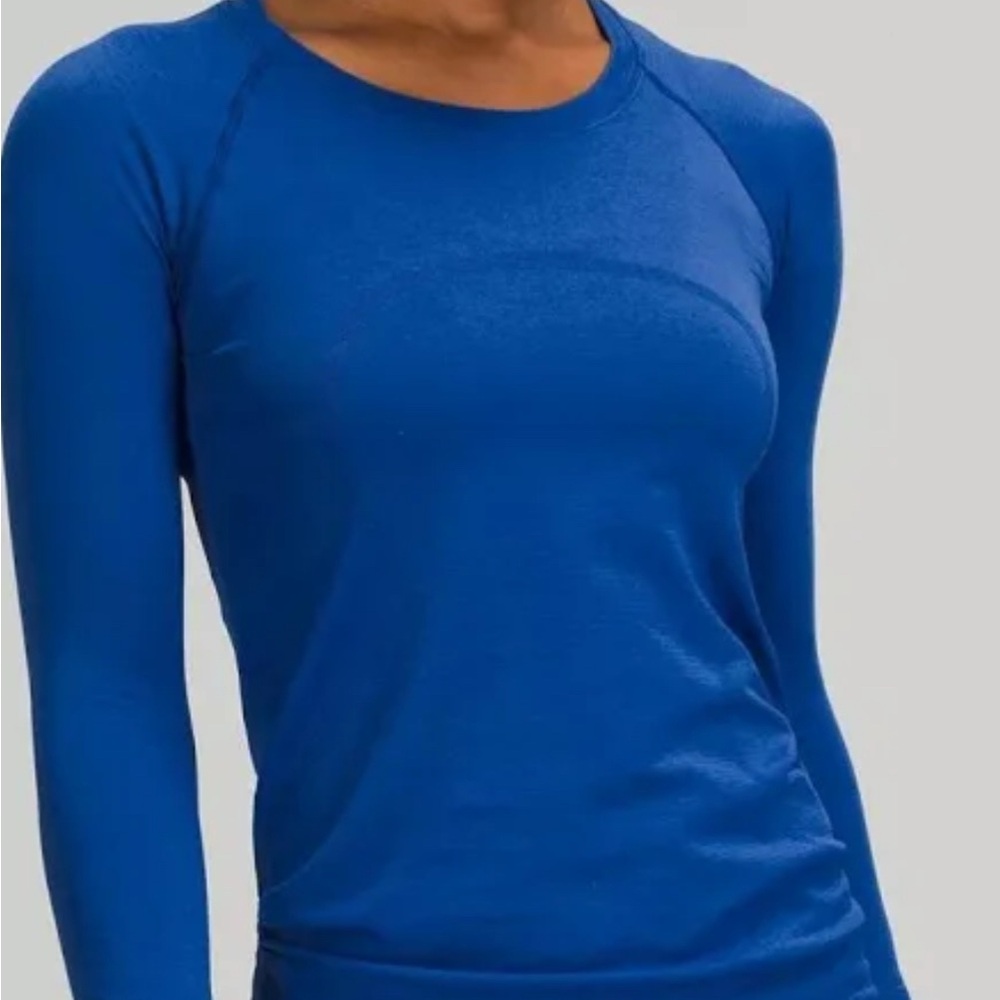 Lululemon Athletica Blue Fitted Long Sleeve Bodysuit